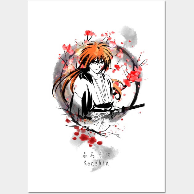 Kenshin Sakura dawn Wall Art by stingi